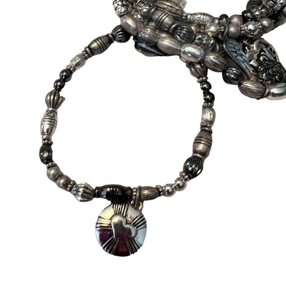 New Icon Collection Love Stretch Bracelets Silver Beads Hearts - Picture 4 of 9